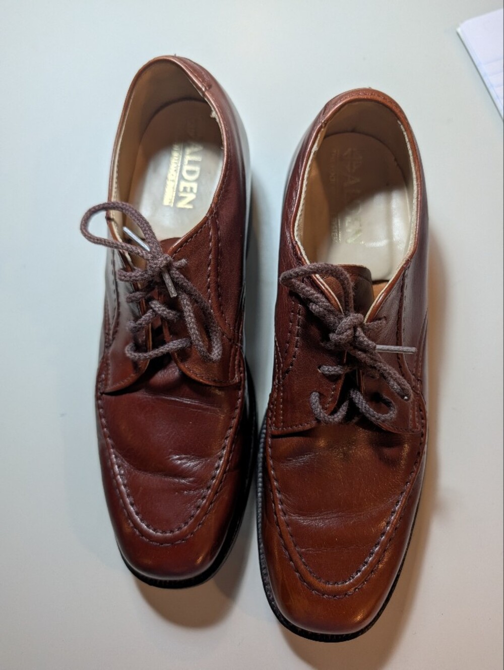 Alden 473 Brown Leather 5AAA Derby Shoes with Stitched Apron Vintage